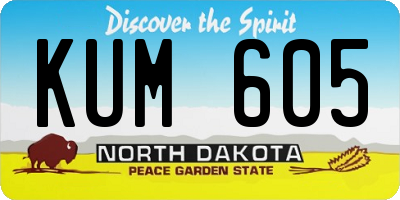 ND license plate KUM605