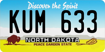 ND license plate KUM633