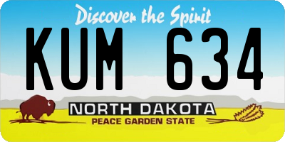 ND license plate KUM634
