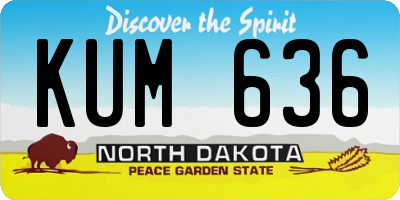 ND license plate KUM636