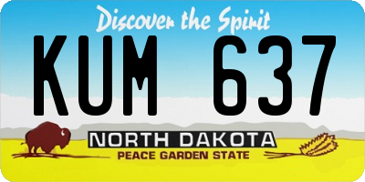 ND license plate KUM637