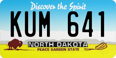 ND license plate KUM641