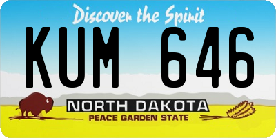 ND license plate KUM646