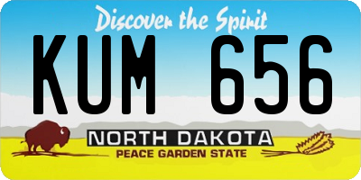 ND license plate KUM656