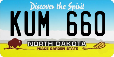ND license plate KUM660