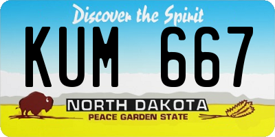 ND license plate KUM667