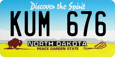 ND license plate KUM676
