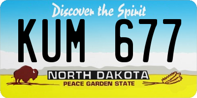 ND license plate KUM677