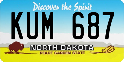 ND license plate KUM687