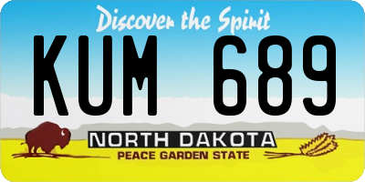 ND license plate KUM689