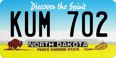ND license plate KUM702