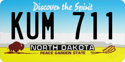 ND license plate KUM711