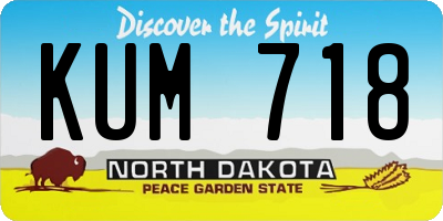 ND license plate KUM718