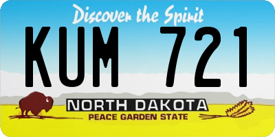 ND license plate KUM721