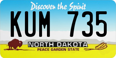 ND license plate KUM735