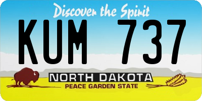 ND license plate KUM737