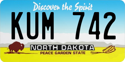 ND license plate KUM742