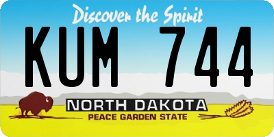 ND license plate KUM744