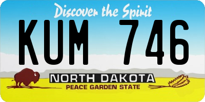ND license plate KUM746