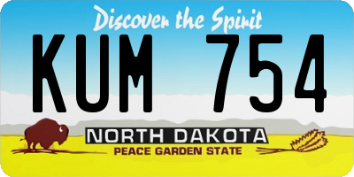ND license plate KUM754