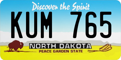 ND license plate KUM765