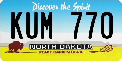 ND license plate KUM770