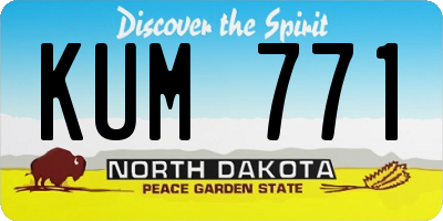 ND license plate KUM771