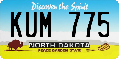 ND license plate KUM775