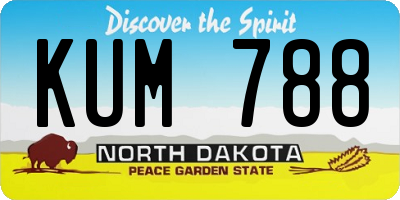 ND license plate KUM788
