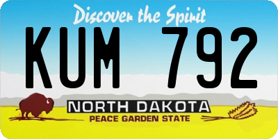 ND license plate KUM792
