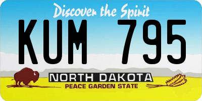 ND license plate KUM795
