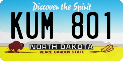 ND license plate KUM801