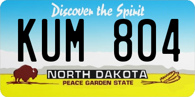 ND license plate KUM804