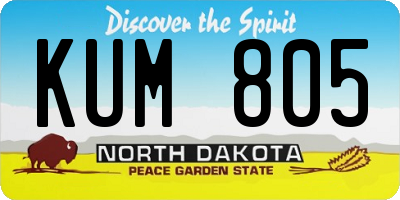 ND license plate KUM805
