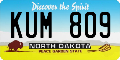 ND license plate KUM809