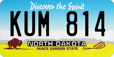 ND license plate KUM814