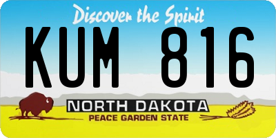 ND license plate KUM816