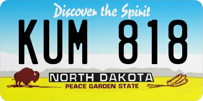 ND license plate KUM818
