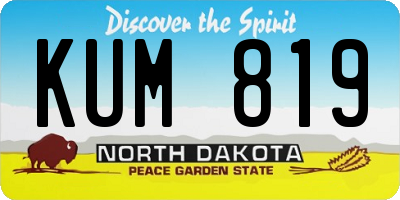 ND license plate KUM819