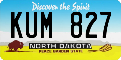 ND license plate KUM827