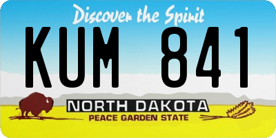 ND license plate KUM841