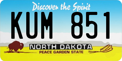 ND license plate KUM851