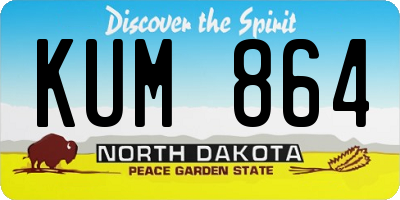 ND license plate KUM864