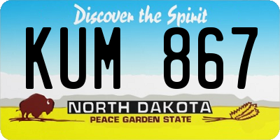 ND license plate KUM867