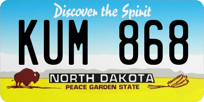 ND license plate KUM868