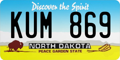 ND license plate KUM869