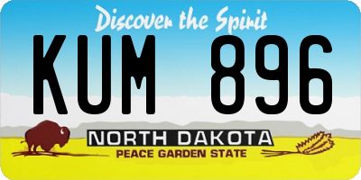 ND license plate KUM896