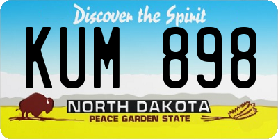 ND license plate KUM898