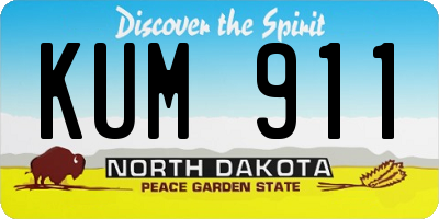 ND license plate KUM911