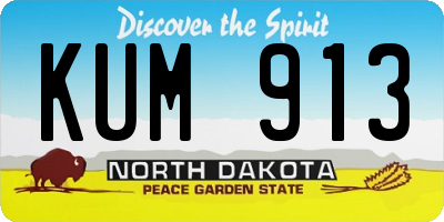 ND license plate KUM913